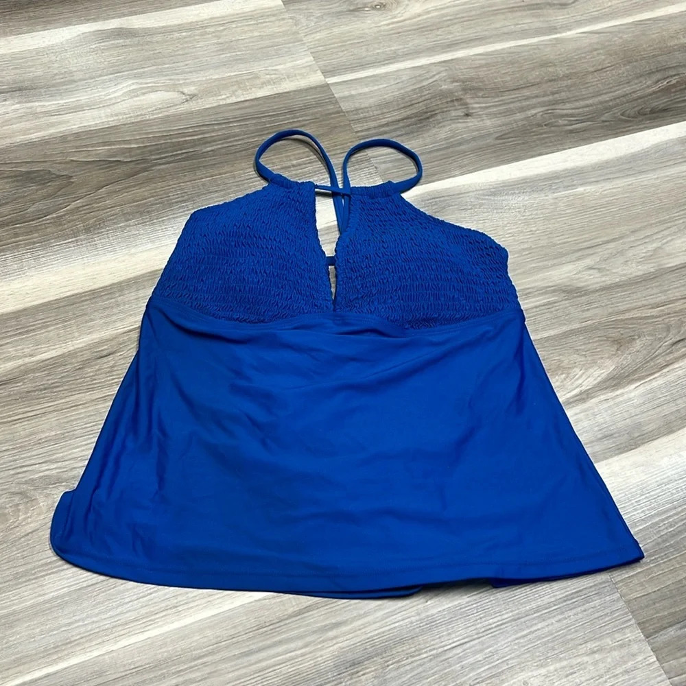 Catalina blue Tye up swim  top size medium NWT